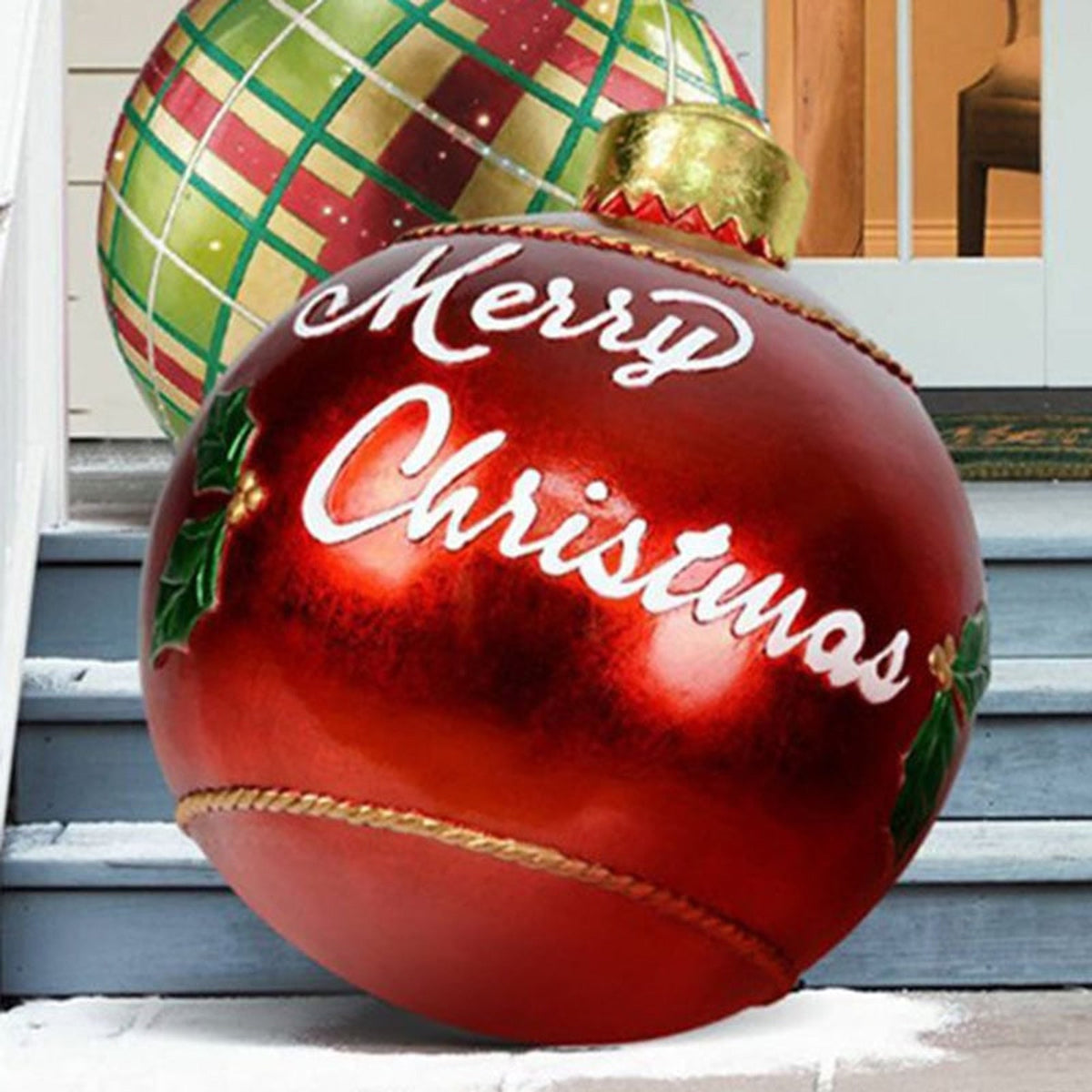 Inflatable Christmas Bauble with Snowflake Pattern