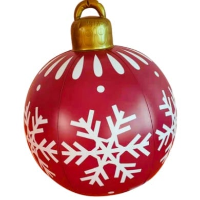 Inflatable Christmas Bauble with Snowflake Pattern
