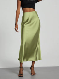 Jane | Women's High-Waisted Slip Midi Skirt