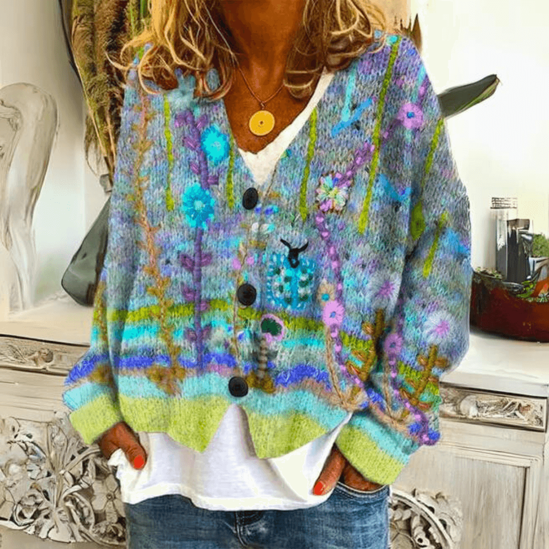 Image of Jocelyn | Women's Floral Button-Front Cardigan