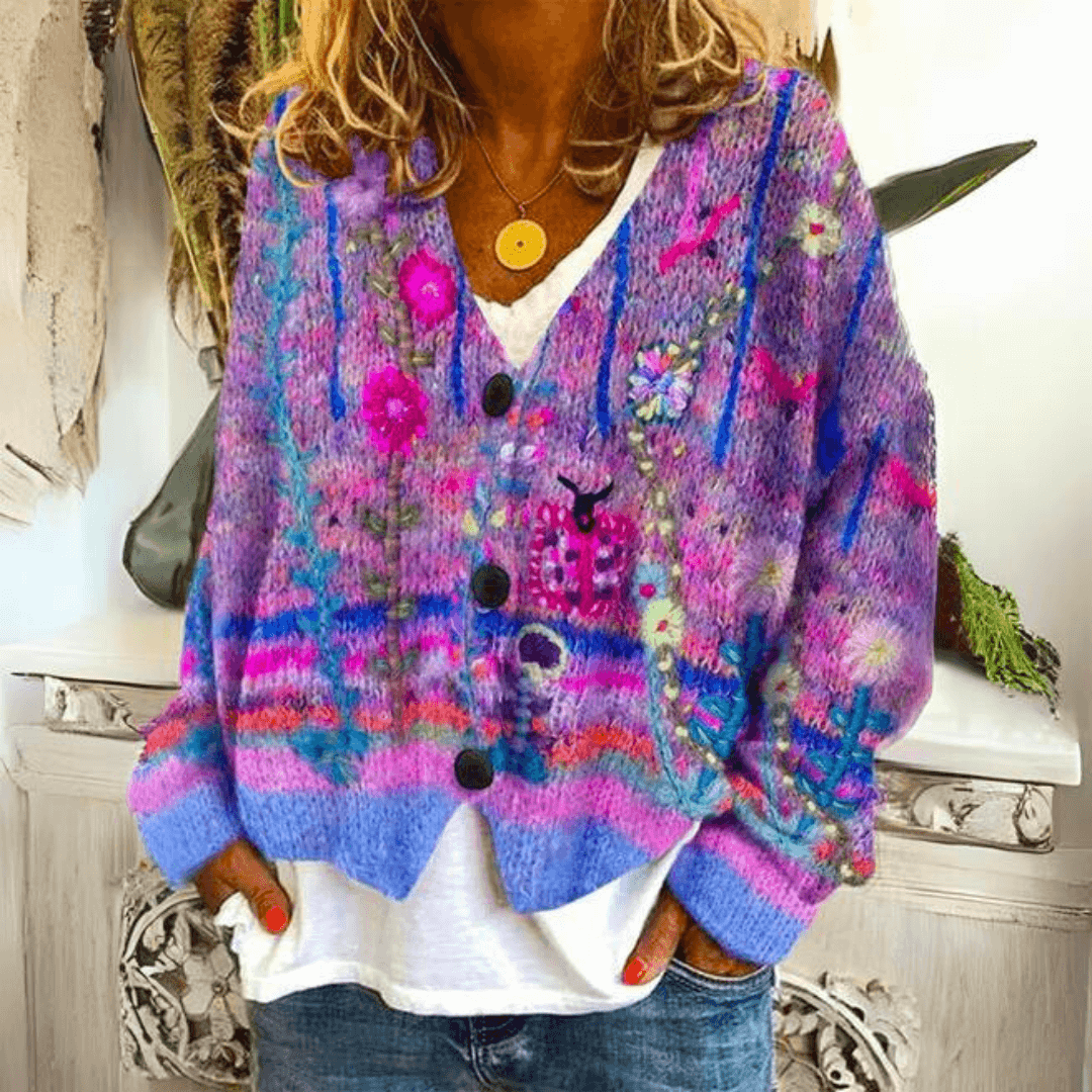 Image of Jocelyn | Women's Floral Button-Front Cardigan