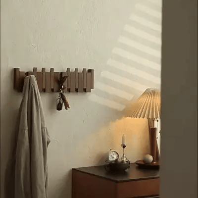 Kaeluo Wood Piano Coat Rack Wall Hanger for Coats Hats and Scarves