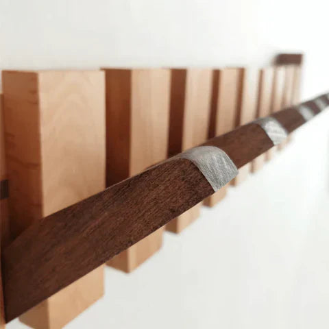 Kaeluo Wood Piano Coat Rack Wall Hanger for Coats Hats and Scarves