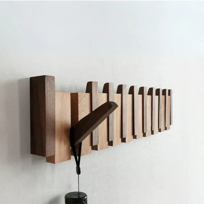 Kaeluo Wood Piano Coat Rack Wall Hanger for Coats Hats and Scarves