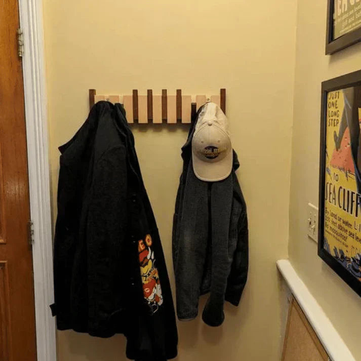 Kaeluo Wood Piano Coat Rack Wall Hanger for Coats Hats and Scarves