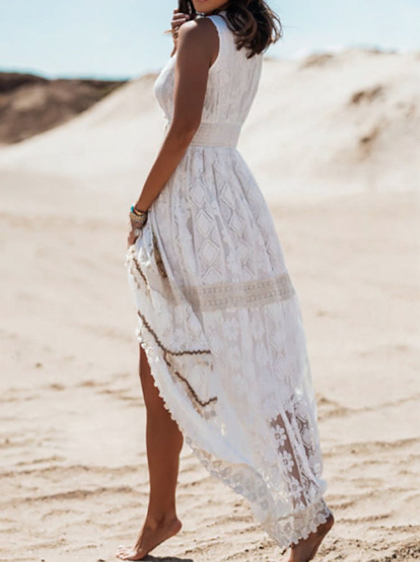 Image of Kay | Women's Sleeveless Lace Maxi Dress