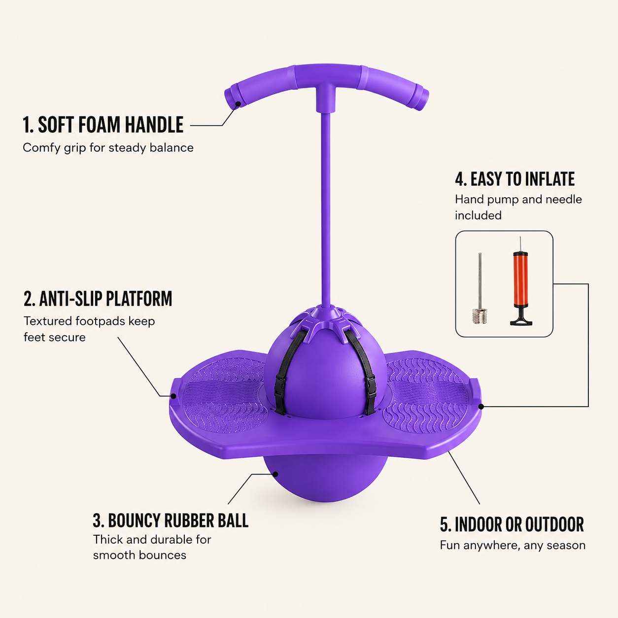 Kids Pogo Ball Jump Board with Handle