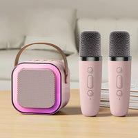 Kids Portable Mini Karaoke Machine with Wireless Microphones & LED Lights