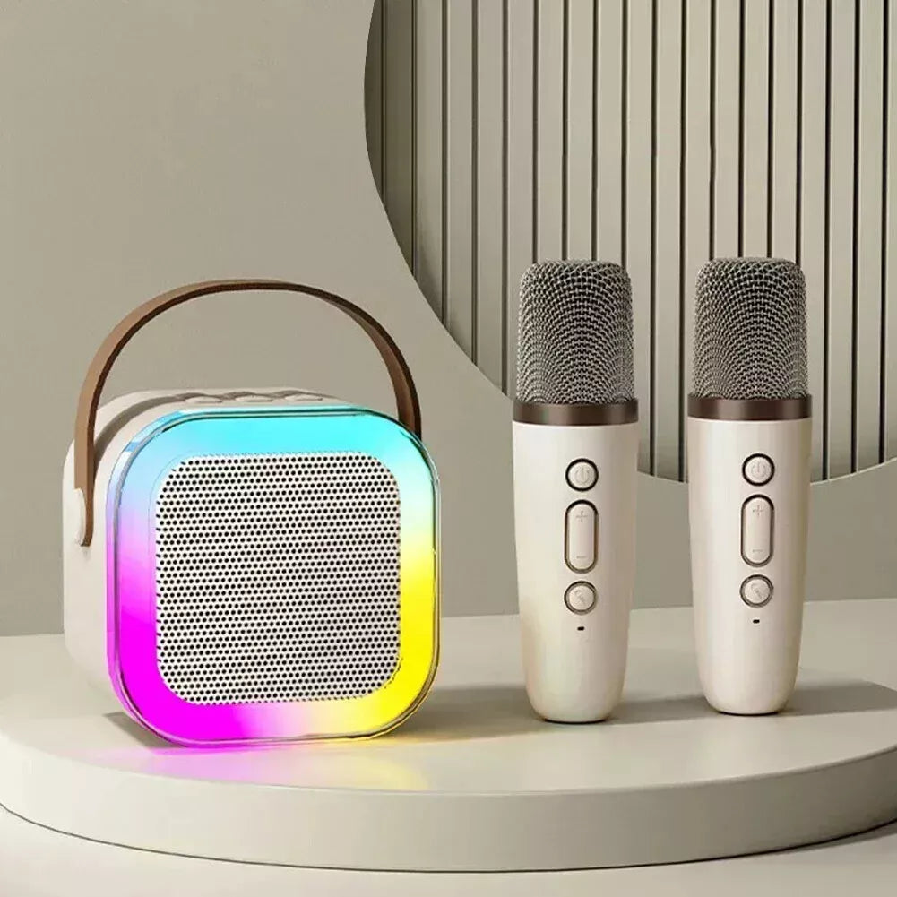Kids Portable Mini Karaoke Machine with Wireless Microphones & LED Lights