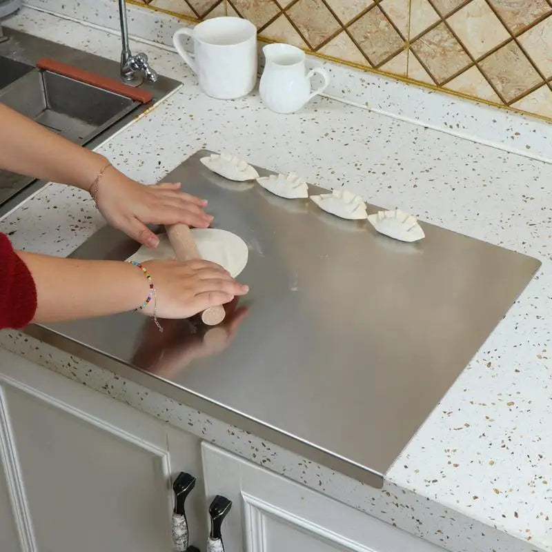 Kitchen Cutting Board Stainless Steel with Non-Slip Base