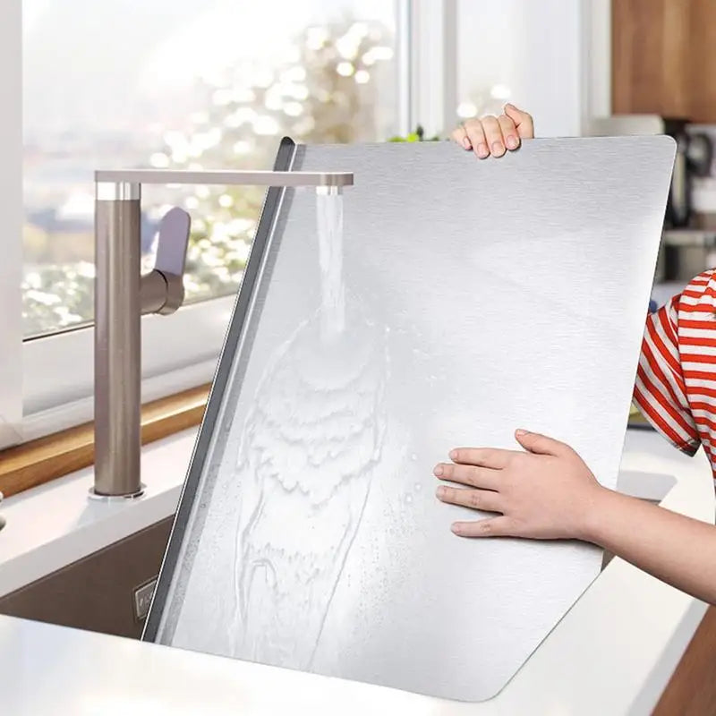 Kitchen Cutting Board Stainless Steel with Non-Slip Base