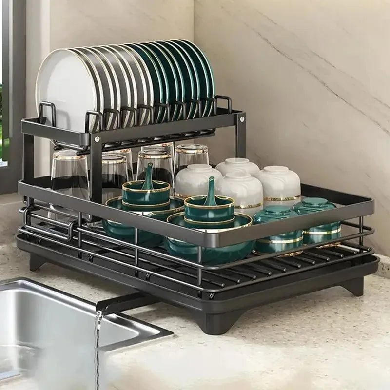 KITCHENFORM – Foldable stainless steel dish rack, space-saving design for modern kitchens