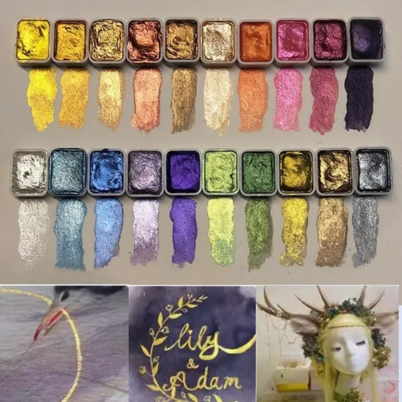 Kolorful - Powder Mineral Pearl Pigment Art Watercolor 20 Colors