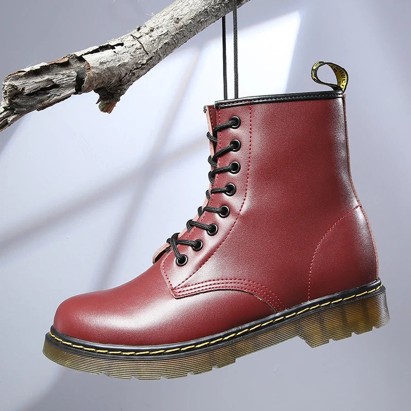 Lace-up Ankle Boots for Women with Non-slip Sole