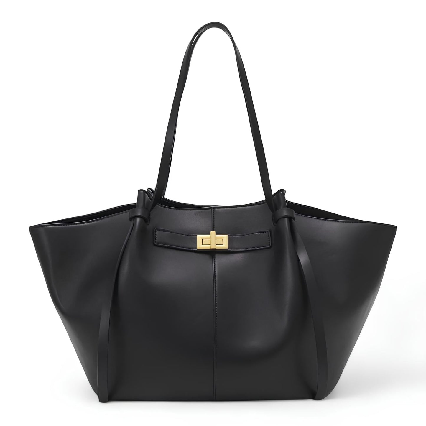 Large Lyra PU Leather Handbag in Black