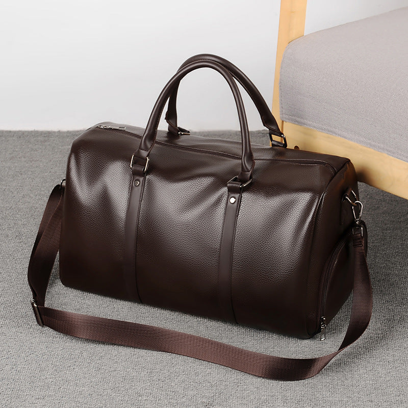 Leather Weekend Travel Duffle Bag