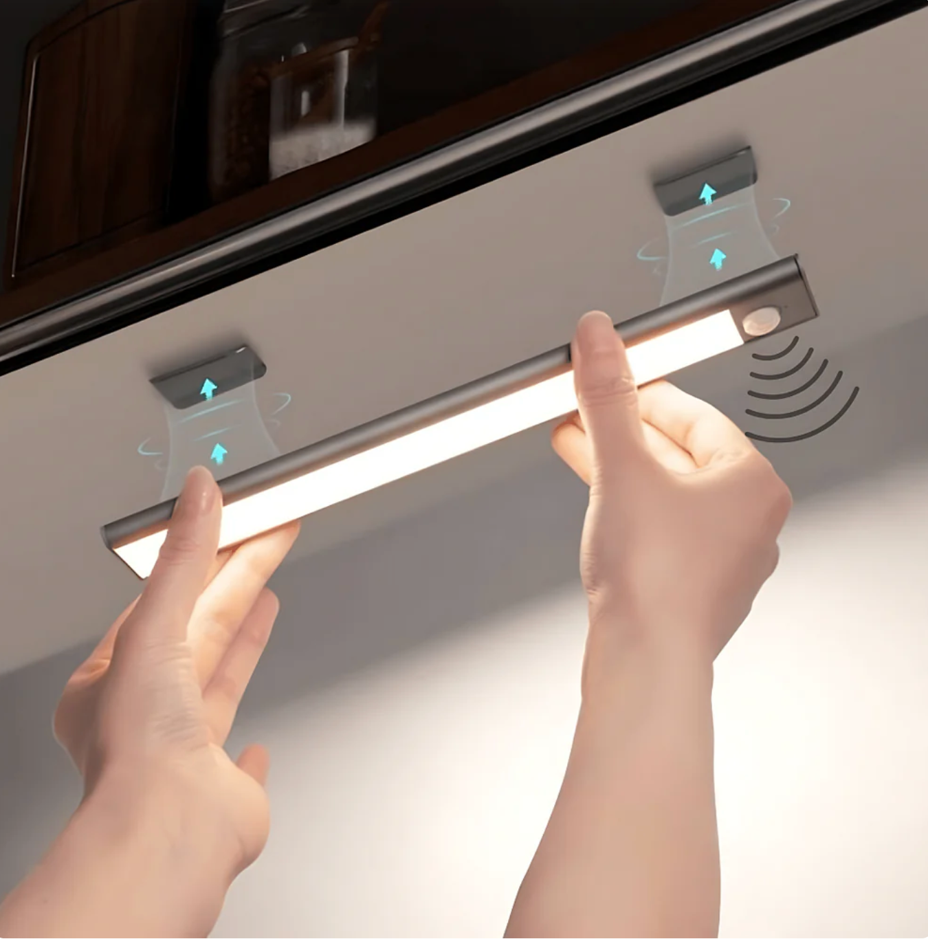 LED Under-Cabinet Light with Motion Sensor – Drill-Free Magnetic Mount