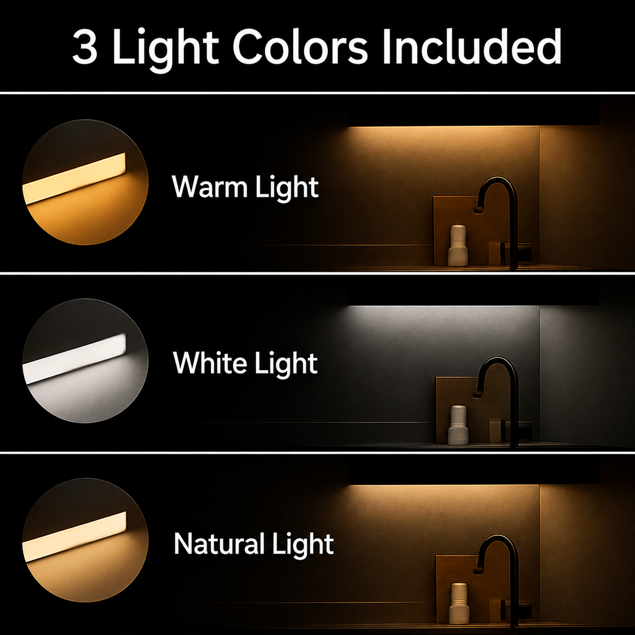 LED Under-Cabinet Light with Motion Sensor – Drill-Free Magnetic Mount