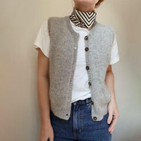 Light Grey Sleeveless Women's Cardigan