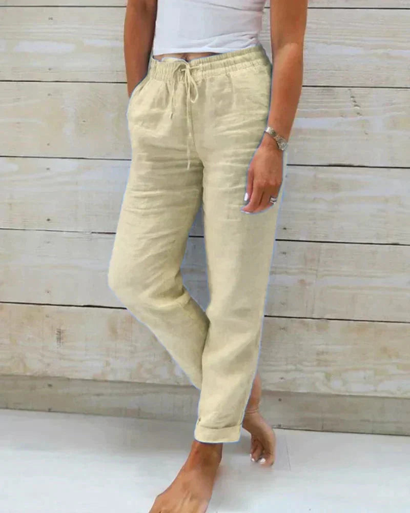 Linen Trousers Lightweight Loose Fit 100% Linen
