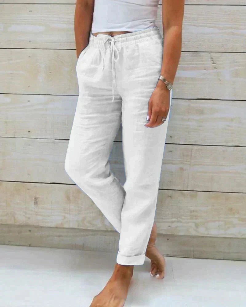 Linen Trousers Lightweight Loose Fit 100% Linen