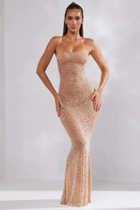Women's Long Evening Gown with Exposed Back