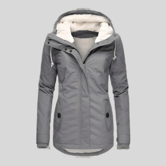 Long Thick Hooded Winter Coat Jacket with Faux Fur Lining