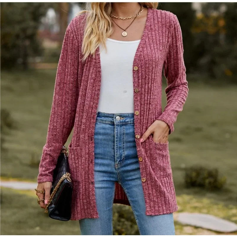Longline Ribbed Cardigan
