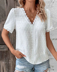 Lucille | Women's Lace V-Neck Blouse