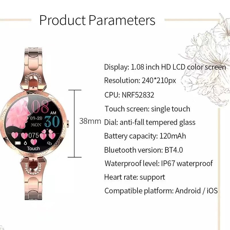 LumaFit Pulsewatch Waterproof Women's Fitness Smartwatch