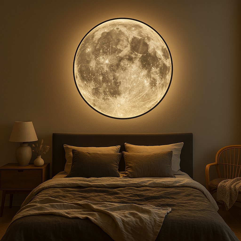 Lunara Moon Wall Light With Realistic Crater Surface and Soft LED Glow