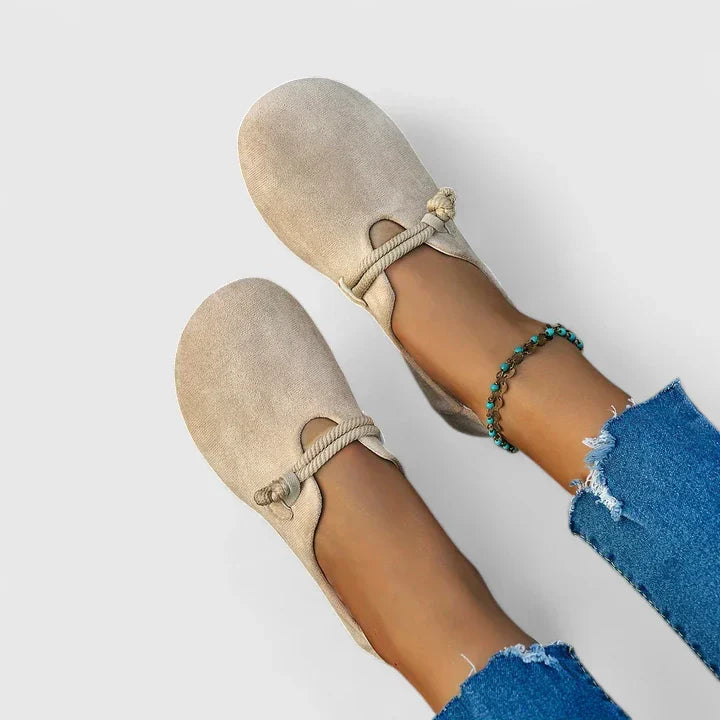 Image of Martha | Women's Slip-On Ballet Flats with Ankle Tie