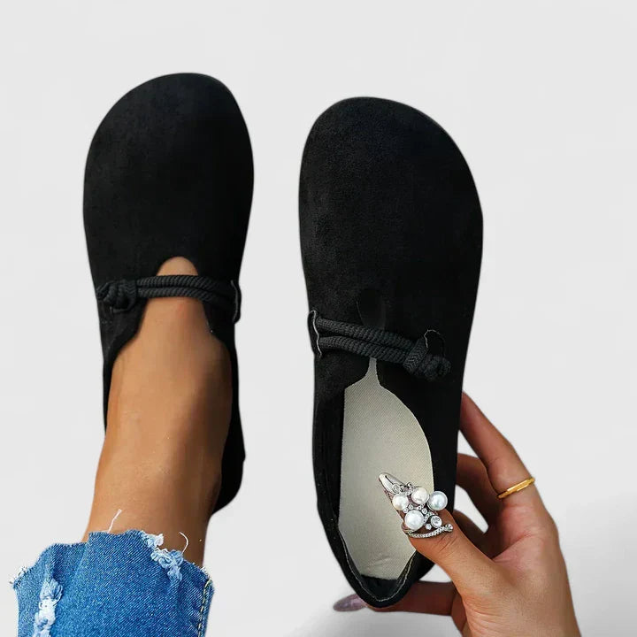Image of Martha | Women's Slip-On Ballet Flats with Ankle Tie