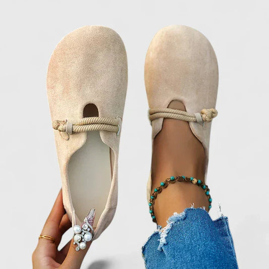 Image of Martha | Women's Slip-On Ballet Flats with Ankle Tie