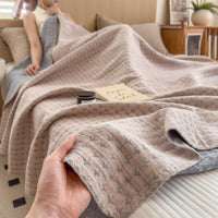Reversible Cotton Jacquard Matelassé Blanket
