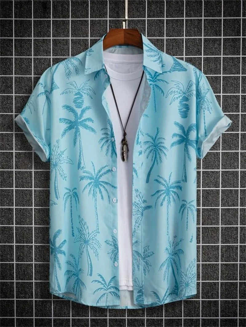 Men's 3D Floral Print Hawaiian Shirt