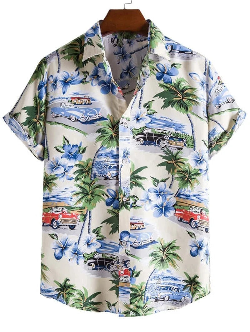 Men's 3D Floral Print Hawaiian Shirt
