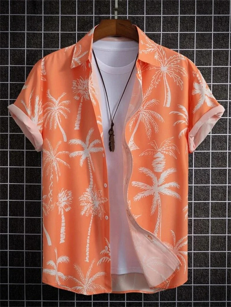 Men's 3D Floral Print Hawaiian Shirt