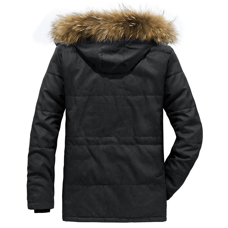 Men's Arctic Utility Parka with Full Teddy Lining, Two-Way Zipper and Detachable Fur Hood