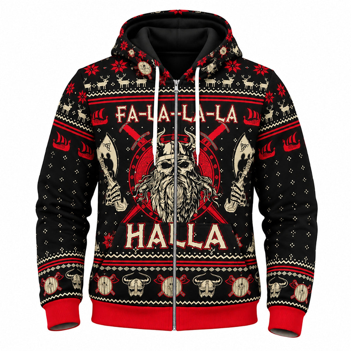 Men's Christmas Sweater - Viking Design as Sweater, Hoodie or Cardigan