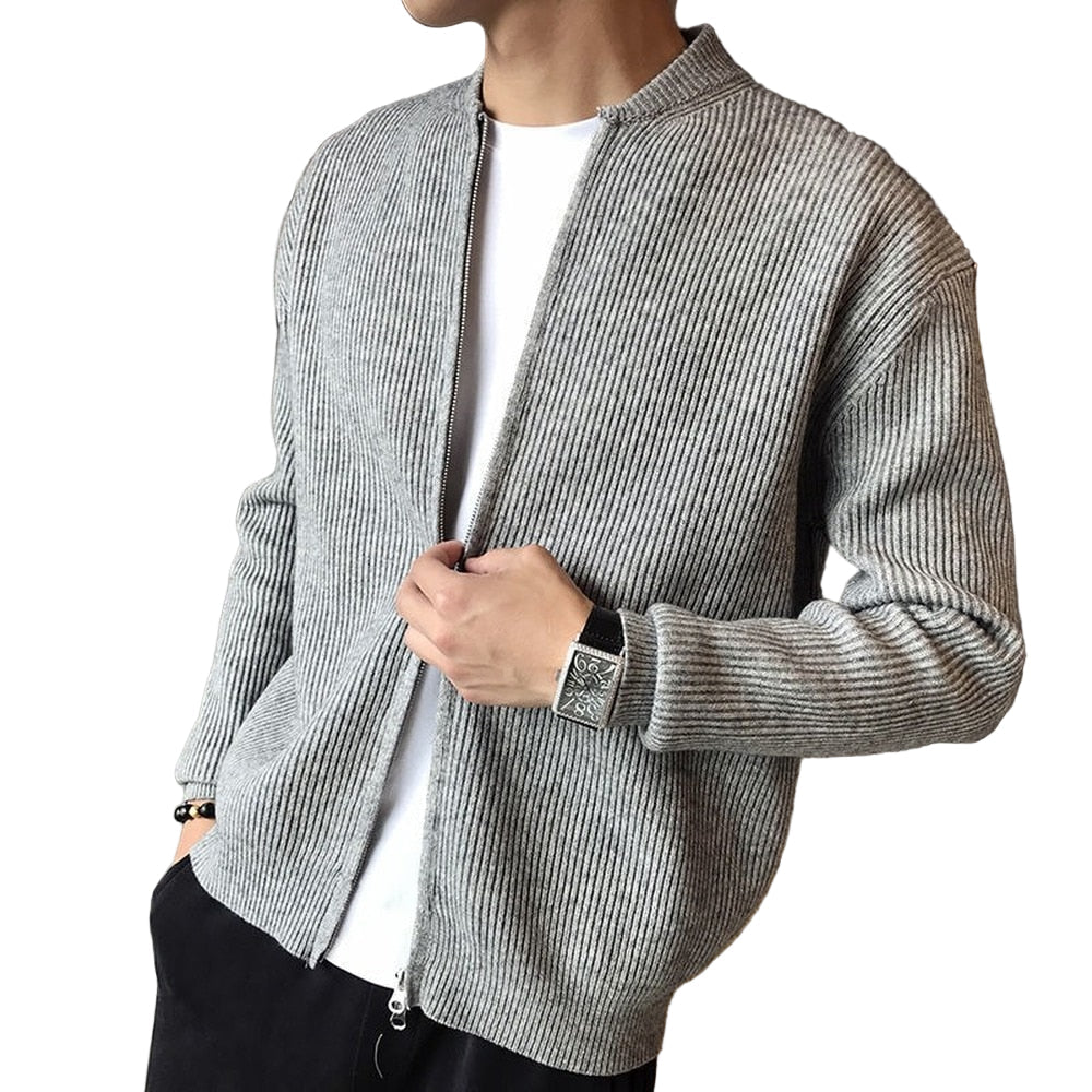 Men's Classic Ribbed Zip Cardigan