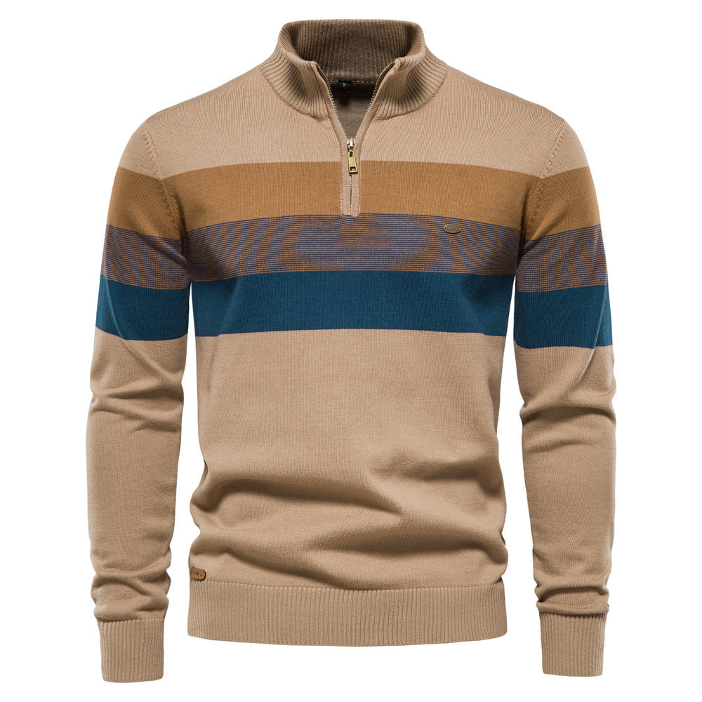 Men's Colorblock Half-Zip Pullover Sweater
