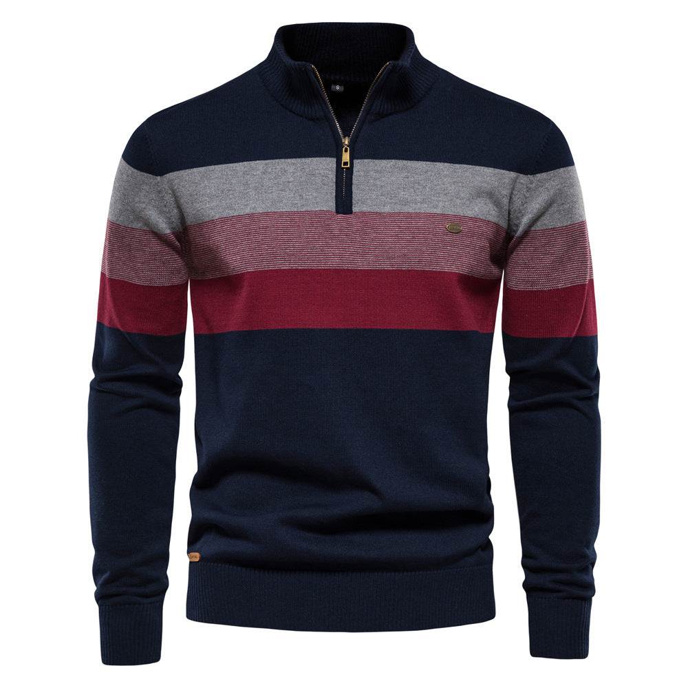 Men's Colorblock Half-Zip Pullover Sweater
