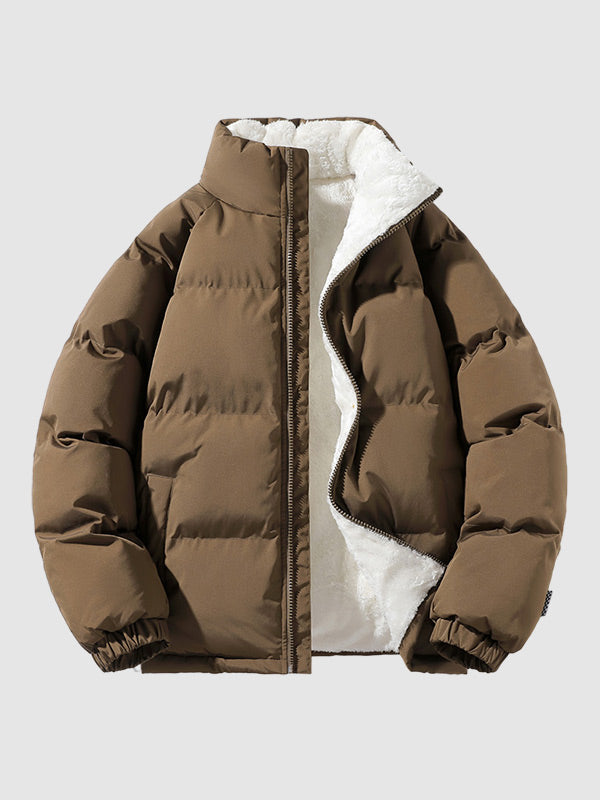 Men's Fleece-Lined Padded Puffer Jacket
