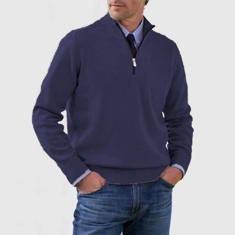 Men's Half-Zip Knit Sweater in Soft Fabric
