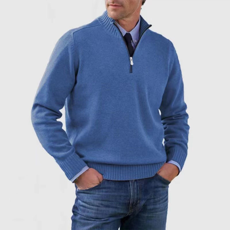 Men's Half-Zip Knit Sweater in Soft Fabric