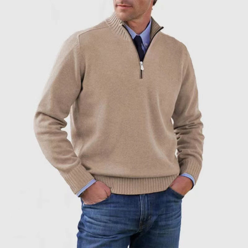 Men's Half-Zip Knit Sweater in Soft Fabric