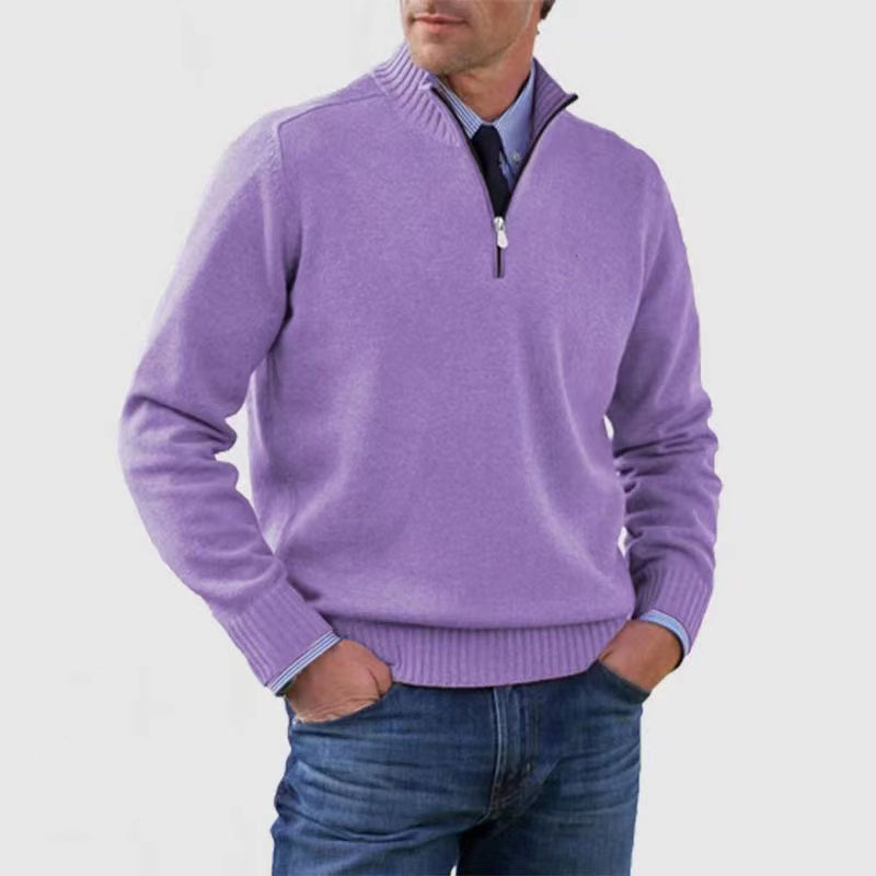 Men's Half-Zip Knit Sweater in Soft Fabric