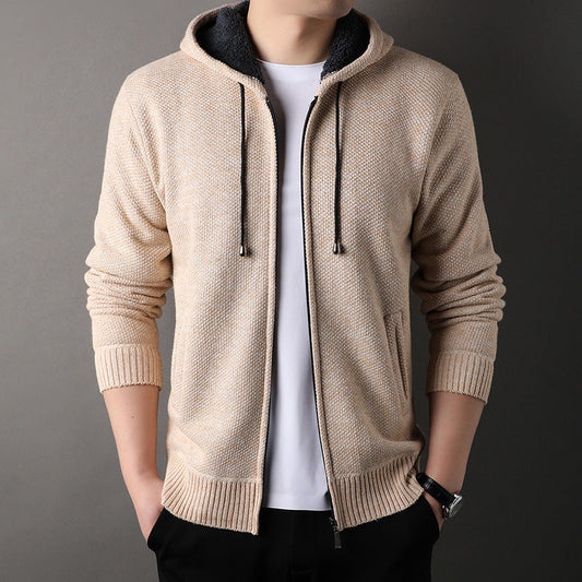 Men's Hooded Cardigan with Soft Padded Lining