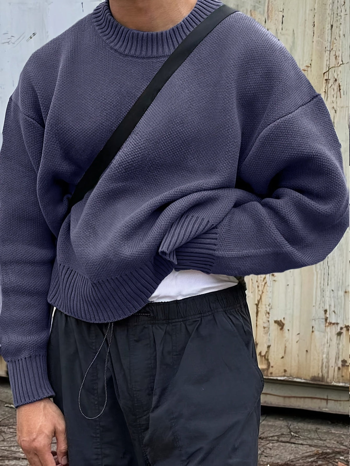 Men's Long-Sleeve Rib-Knit Crewneck Sweater